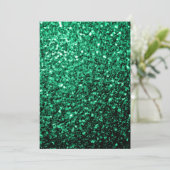 Emerald Green Glitzer Glitzern personalisieren Einladung (Stehend Vorderseite)