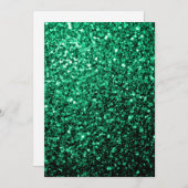 Emerald Green Glitzer Glitzern personalisieren Einladung (Vorne/Hinten)