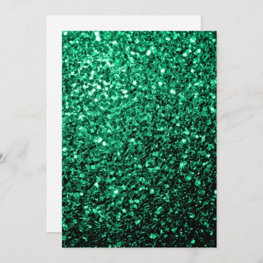 Emerald Green Glitzer Glitzern personalisieren Einladung (Vorne/Hinten)