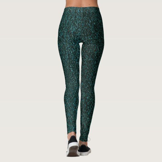 Emerald Green Glitzer Leggings (Rückseite)