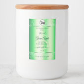 Emerald Green Glitzer Product Labels Monogram Logo Lebensmitteletikett (Vorderseite)
