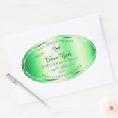 Emerald Green Glitzer Product Labels Monogram Logo Ovaler Aufkleber (Umschlag)