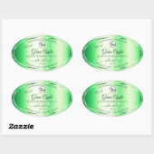 Emerald Green Glitzer Product Labels Monogram Logo Ovaler Aufkleber (Blatt)