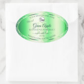Emerald Green Glitzer Product Labels Monogram Logo Ovaler Aufkleber (Tasche)