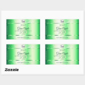 Emerald Green Glitzer Product Labels Monogram Logo Rechteckiger Aufkleber (Blatt)