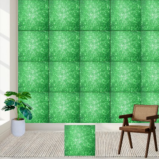 Emerald Green Glitzer Sparkle Keramik Tile Fliese