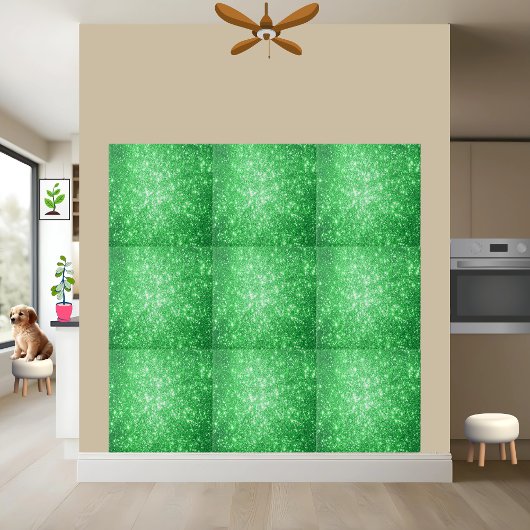 Emerald Green Glitzer Sparkle Keramik Tile Fliese