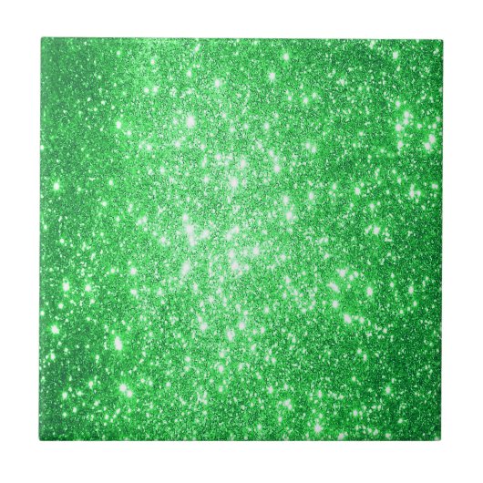 Emerald Green Glitzer Sparkle Keramik Tile Fliese (Vorderseite)