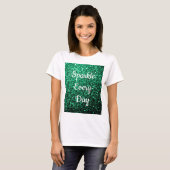 Emerald Green Glitzer Sparkle T-Shirt (Vorne ganz)