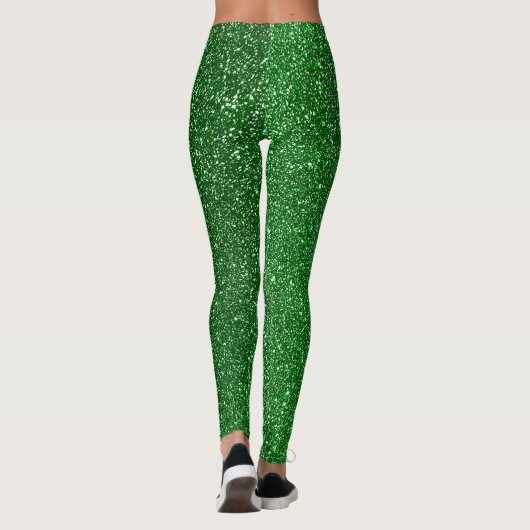 Emerald Green Glitzer St Patricks Day Leggings (Rückseite)