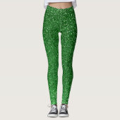 Emerald Green Glitzer St Patricks Day Leggings (Vorderseite)