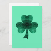 Emerald Green Glitzern Kleeblatt Clover Einladung (Vorne/Hinten)
