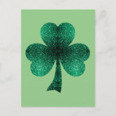 Emerald Green Glitzern Kleeblatt Clover Postkarte (Vorderseite)