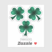 Emerald Green Glitzern Kleeblatt Clover St Pat Day Aufkleber (Blatt)