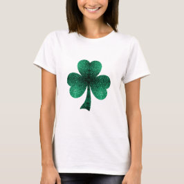 Emerald Green Glitzern Kleeblatt Clover St Pat Day T-Shirt