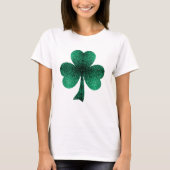 Emerald Green Glitzern Kleeblatt Clover St Pat Day T-Shirt (Vorderseite)