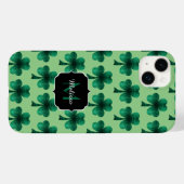 Emerald Green Glitzern Kleeblatt Custom Monogram Case-Mate iPhone Hülle (Rückseite (Horizontal))
