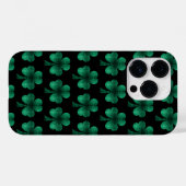 Emerald Green Glitzern Kleeblatt schwarz Case-Mate iPhone Hülle (Rückseite (Horizontal))