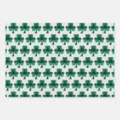 Emerald Green Glitzern Kleeblatt schwarz Geschenkpapier Set (Vorderseite 3)