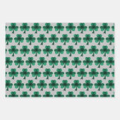 Emerald Green Glitzern Kleeblatt schwarz Geschenkpapier Set (Vorderseite 2)