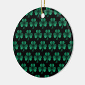 Emerald Green Glitzern Kleeblatt schwarz Keramik Ornament (Links)
