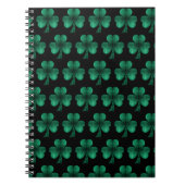 Emerald Green Glitzern Kleeblatt schwarz Notizblock (Vorderseite)