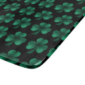 Emerald Green Glitzern Kleeblatt schwarz Schneidebrett (Ecke)