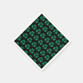 Emerald Green Glitzern Kleeblatt schwarz Serviette (Ecke)