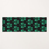 Emerald Green Glitzern Kleeblatt schwarz Yogamatte (Vorderseite (Horizontal))