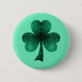 Emerald Green Glitzern Kleeblatt Türkis Button (Vorderseite)