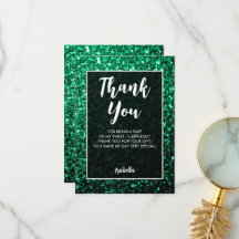 Emerald Green Glitzern Sweet 16 elegante Schrift