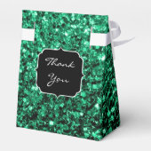 Emerald Green Glitzern Sweet 16 Gefälligkeitsbox Geschenkschachtel (Rückseite)