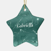 Emerald Green Glitzy Marble Keramik Ornament (Links)