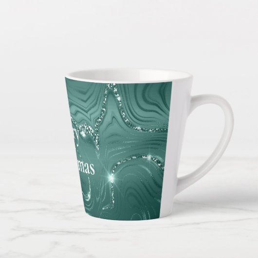 Emerald Green Glitzy Marble Milchtasse (Rechts)