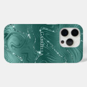 Emerald Green Glitzy Marble Personalisiert Case-Mate iPhone Hülle (Rückseite (Horizontal))