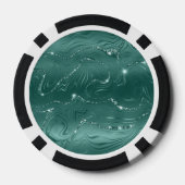 Emerald Green Glitzy Marble Personalisiert Pokerchips (Rückseite)