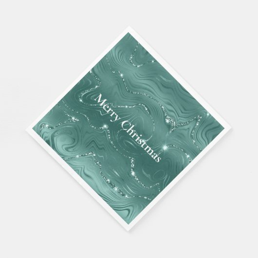 Emerald Green Glitzy Marble Serviette (Ecke)