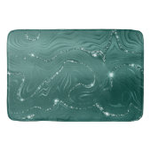 Emerald Green Glitzy Marble Weihnachten Badematte (Vorderseite)