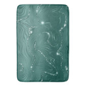 Emerald Green Glitzy Marble Weihnachten Badematte (Vorderseite Vertikal)