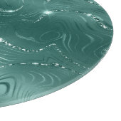 Emerald Green Glitzy Marble Weihnachten Schneidebrett (Ecke)