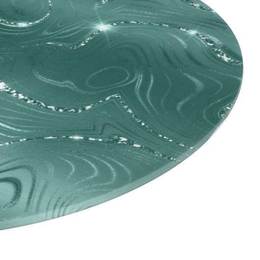 Emerald Green Glitzy Marble Weihnachten Schneidebrett (Ecke)