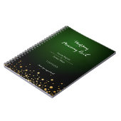 Emerald Green Glitzy Wedding Planning Book Notizblock (Linke Seite)