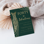 Emerald Green & Gold 40 & Fab 40. Geburtstag Einladung<br><div class="desc">Emerald Green & Gold 40 & Fabulous 40. Geburtstagsfeier Party Einladung Verfügbar als digitale elektronische Einladung Variationen zu den Einladungen und passenden Artikeln in unserem Shop</div>