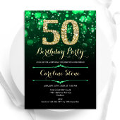 Emerald Green Gold 50. Geburtstag Einladung
