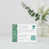 Emerald Green & Gold Abschluss Geschenkkarte Begleitkarte (Stehend Vorderseite)