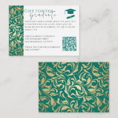 Emerald Green & Gold Abschluss Geschenkkarte Begleitkarte (Vorne/Hinten)
