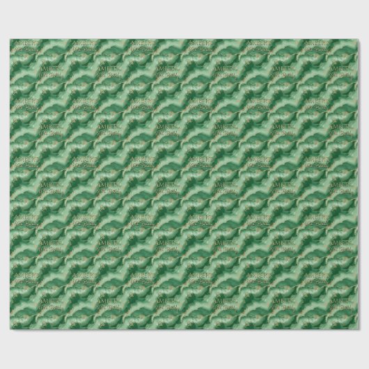 Emerald Green Gold Abstract Marble Design Geschenkpapier (Flach)