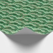Emerald Green Gold Abstract Marble Design Geschenkpapier (Ecke)