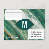 Emerald Green Gold Abstrakt Agate Marble UAWG Einladungspostkarte (Rückseite)