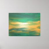 Emerald Green Gold Abstrakt Art Contemporary Leinwanddruck (Vorderseite)